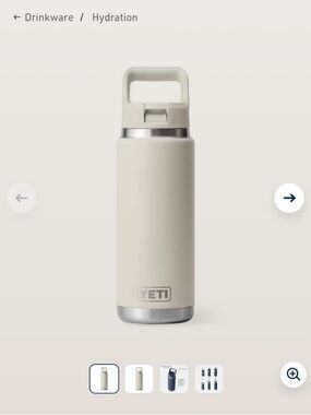 Yeti Cream Stainless Steel Insulated Bottle with Carry Handle